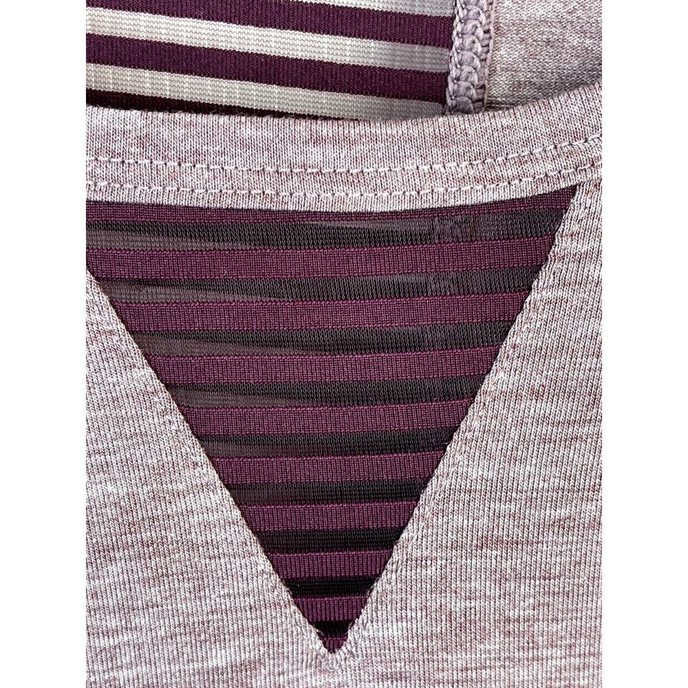 Free2B women's long sleeve top with mesh detail in heathered purple, size XXL - Picture 3 of 9
